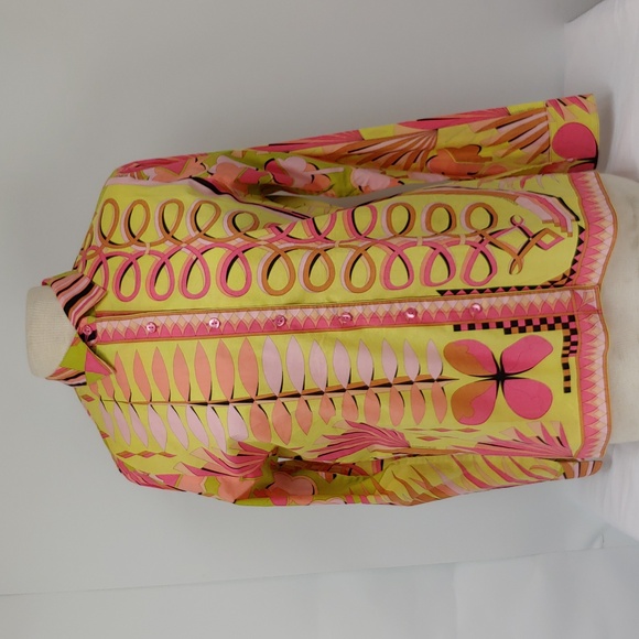 Averado Bessi Multi Color 100% Cotton Long Sleeve Button Down Shirt Size 10 - Picture 1 of 13